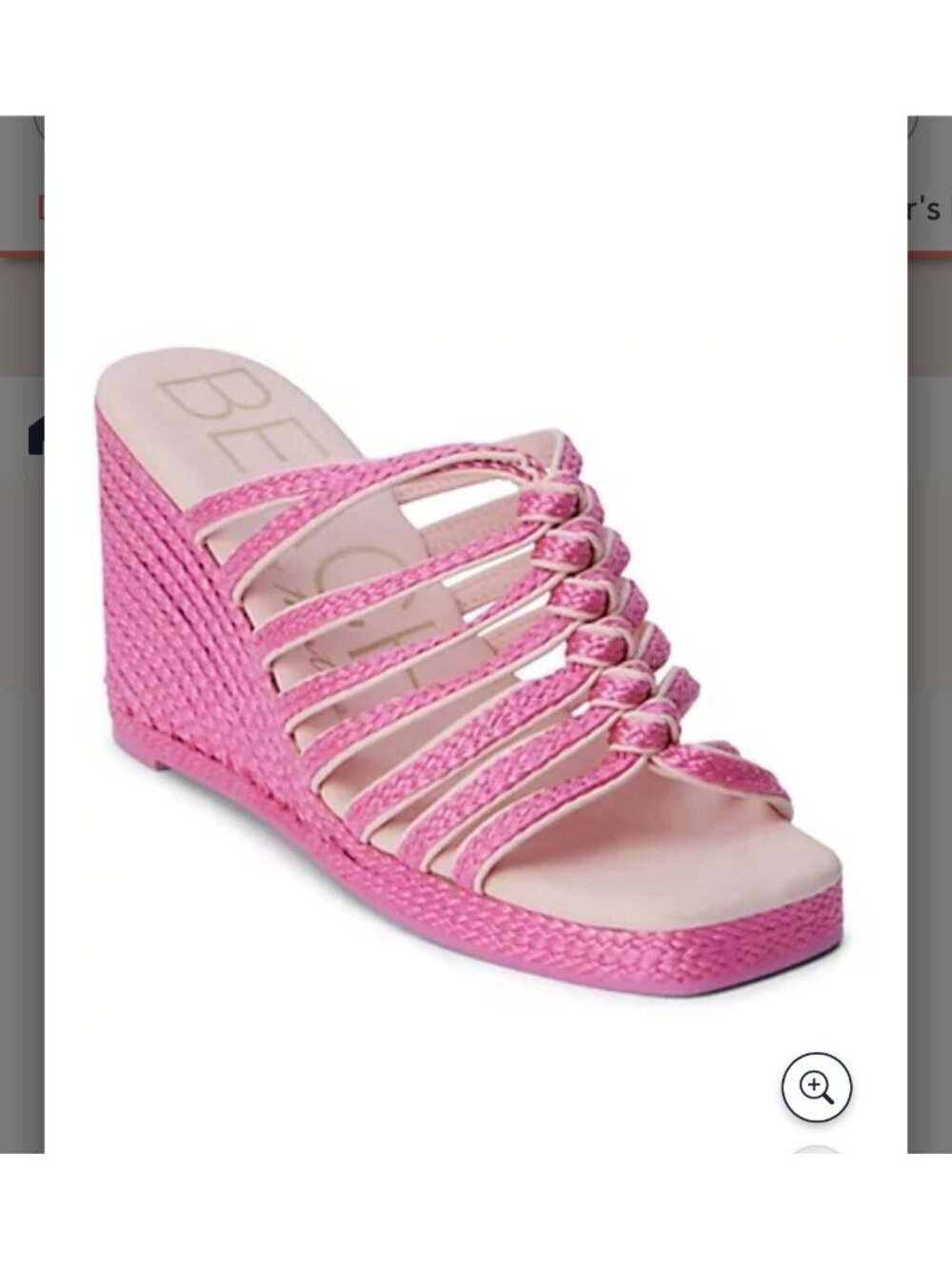Beach by Matisse Laney woven wedge in pink size 5